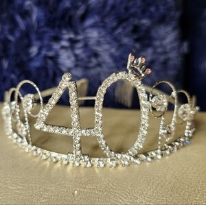 40th Birthday Rhinestone Tiara